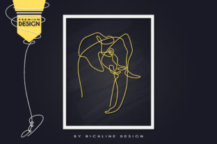 Big Elephant Animal Line Art Poster: Graphics and Illustrations for Real Publishing