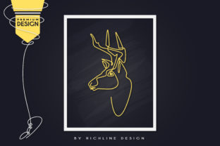 Deer Animal Line Art Poster: Graphics for Local Business Branding