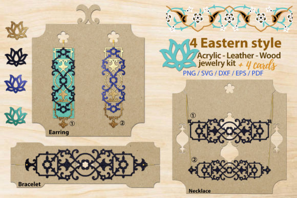 Eastern Style Acrylic Leather Wood Jewelry Kit Graphics