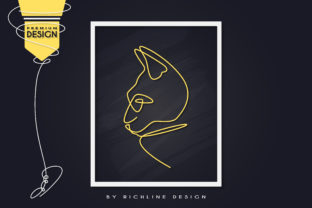 Elegant Cat Line Art Poster: Graphics for Creative Sellers