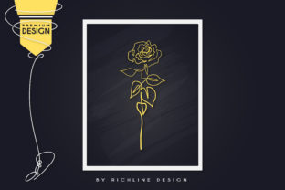 Flower Rose Beauty Line Art Poster