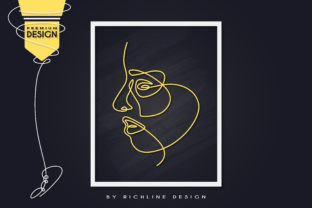 Girl by Side Line Art Poster Graphics