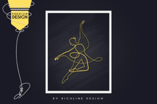 Girl Dancing Line Art Poster