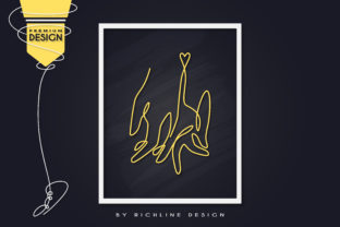 Hand Couple Line Art Poster