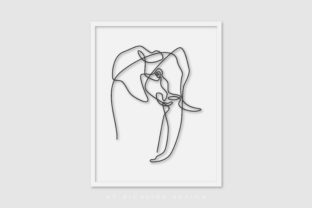 Line Art Poster Big Elephant