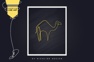 Line Art Poster Camel Graphics for Handmade Creators