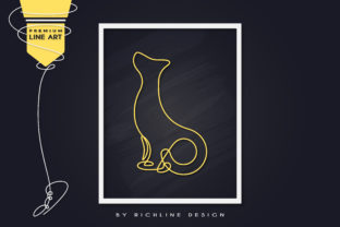 Line Art Poster Cat Dog Graphics