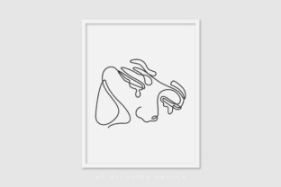 Line Art Poster Crying Girl: Graphics & Illustrations for Real Publishing