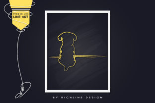 Line Art Poster Dog Lonely – Graphics and Illustrations for Crafters