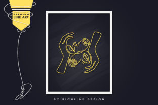 Line Art Poster Face Couple Graphics