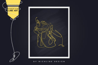 Line Art Poster Face Graphics for Handmade Creators