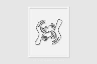 Line Art Poster Face Twohand: Graphics for Local Business Branding