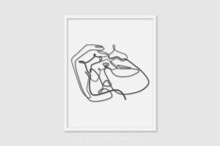 Line Art Poster Finger Lip Graphics