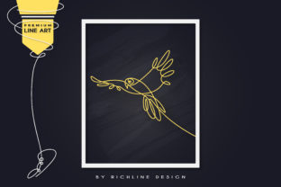 Line Art Poster Flying Bird