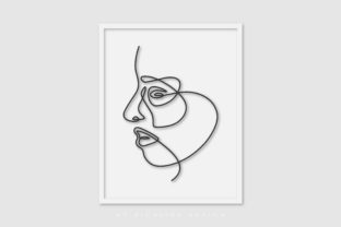 Line Art Poster Girl Byside: Graphics & Illustrations for Branding