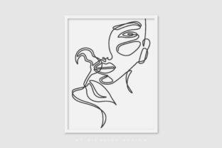 Line Art Poster Girl Flower Graphics