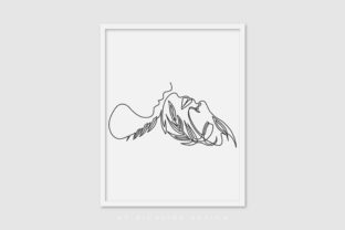 Line Art Poster Girl Leaf: Graphics for Local Branding