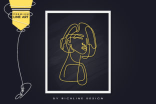 Line Art Poster Girl Looking