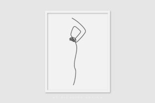 Line Art Poster Halfbody Girl Graphics