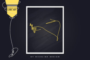 Line Art Poster Hand Flower