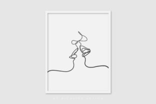 Line Art Poster Hot Kiss: Graphics for Local Branding