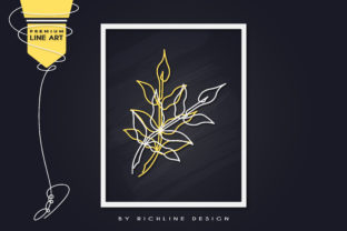 Line Art Poster Leaf