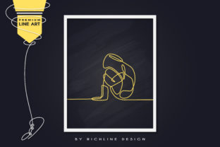 Line Art Poster Sad Girl: Graphics and Illustrations for Branding