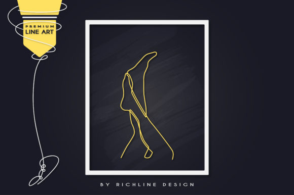 Line Art Poster Sexy Leg Pose Graphics