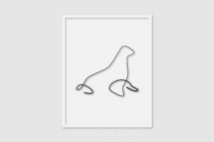 Line Art Poster Walrus – Graphics and Illustrations
