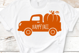 Old Vintage Fall Truck with Pumpkin Graphics and Crafts