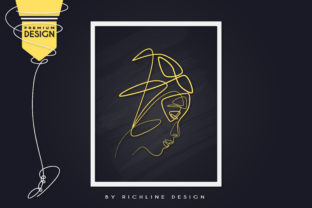 Sad Girl Korean Line Art Poster