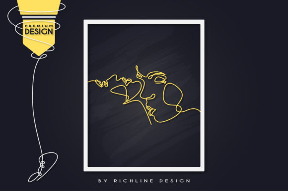 Sexy Couple Scene Line Art Poster Graphics