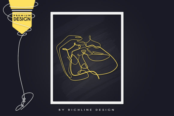 Sexy Finger Lip Line Art Poster: Graphics and Illustrations