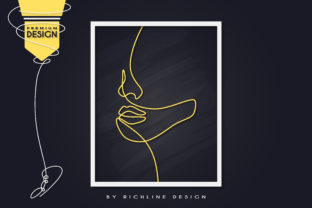 Simple Girl Line Art Poster: Graphics for Local Branding
